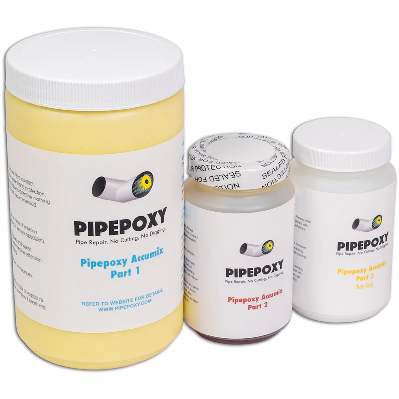 Pipepoxy Accumix refill packs: Part A, B and C units
